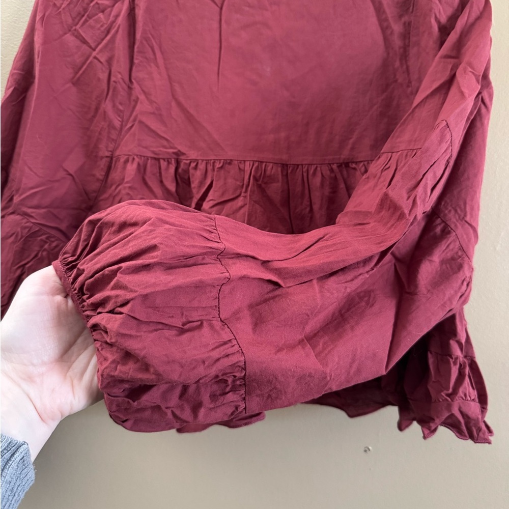 Altar'd State Plum Ruffle Blouse - Picture 2 of 4